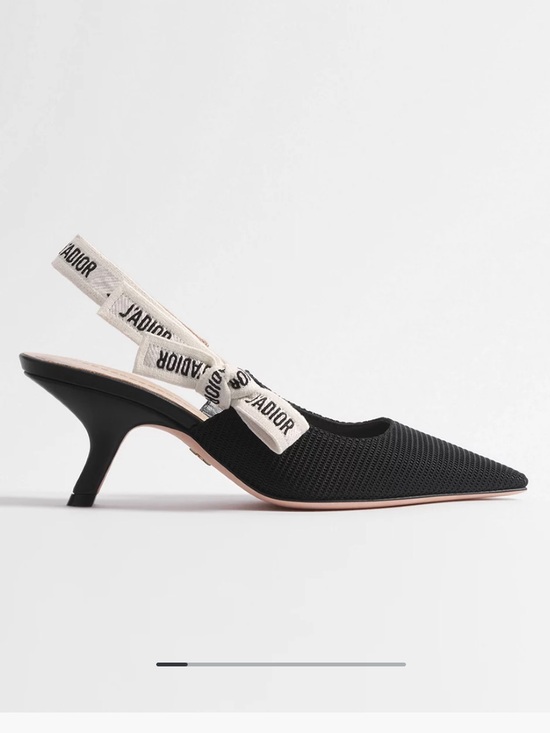 Dior Shoes - Dior Black Pointed Slingback Pumps with J'Adior Strap